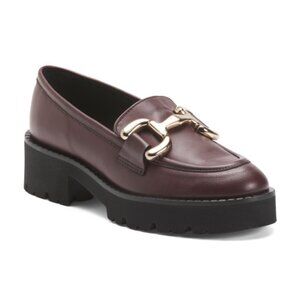 ANTICA CUOIERIA Made In Italy Leather Penny Loafers With Chunky Sole And Bit